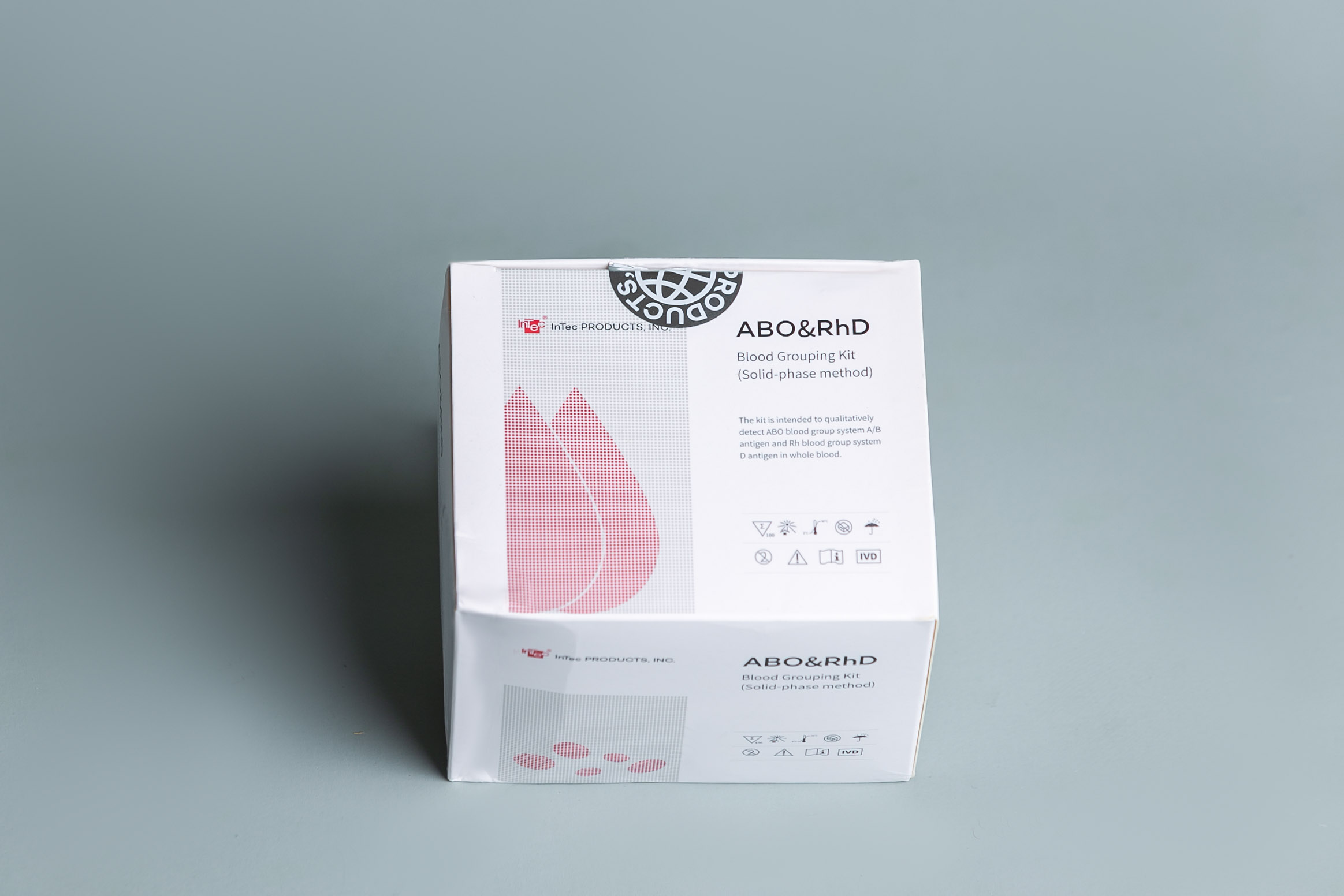 ABO & RhD Blood Grouping Kit  Exclusive method  Solid-phase method  Accuracy rate: 100%. INTENDED USE
The kit is intended to qualitatively detect ABO blood group system A/B antigen and Rh blood group system D antigen in fresh finger prick blood/ anticoagulated venous whole blood.

Human blood contains a wide variety of blood groups, of which ABO and RhD are the most common. Blood group identification is a crucial test item prior to clinical blood transfusion, and has important clinical significance. When the blood group antigen on the surface of red blood cells comes in contact with the corresponding antibody, red blood cells will undergo agglutination reaction, which will eventually lead to hemolysis of red blood cells and endanger life. As a result, correct identification of ABO and RhD blood antigens is an essential prerequisite to ensure safe blood transfusion and avoid related diseases.